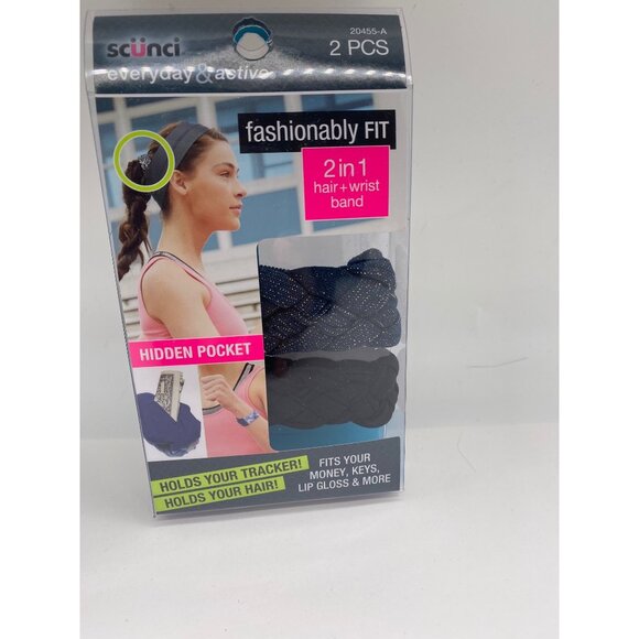 Scunci Everyday & Active Fashionably Fit 2 in 1 hair +wrist band 20455-A - Picture 8 of 9